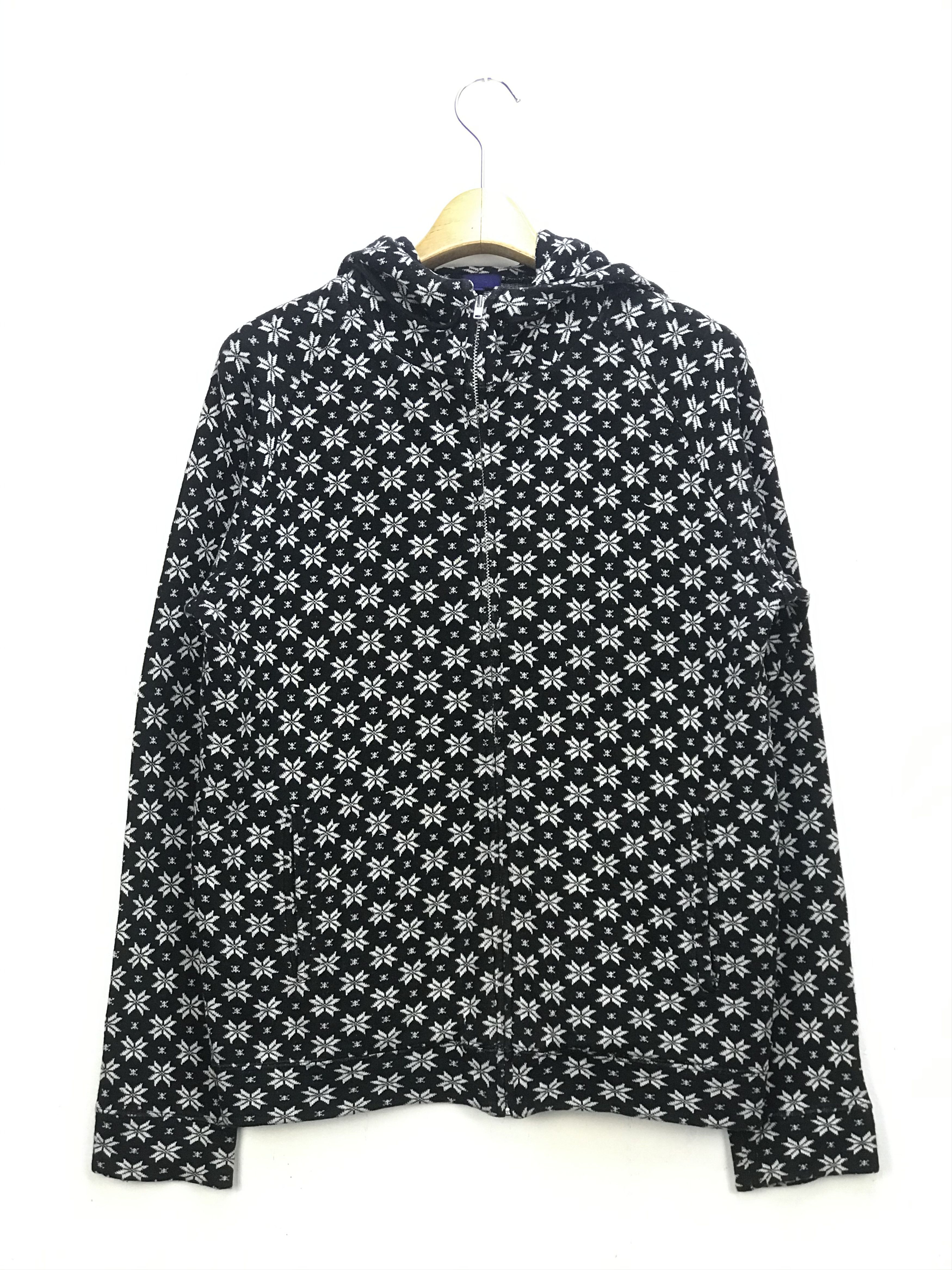 image of Beams Plus Beams Nice Design Fullprint Zipper Hoodie in Black, Men's (Size Large)