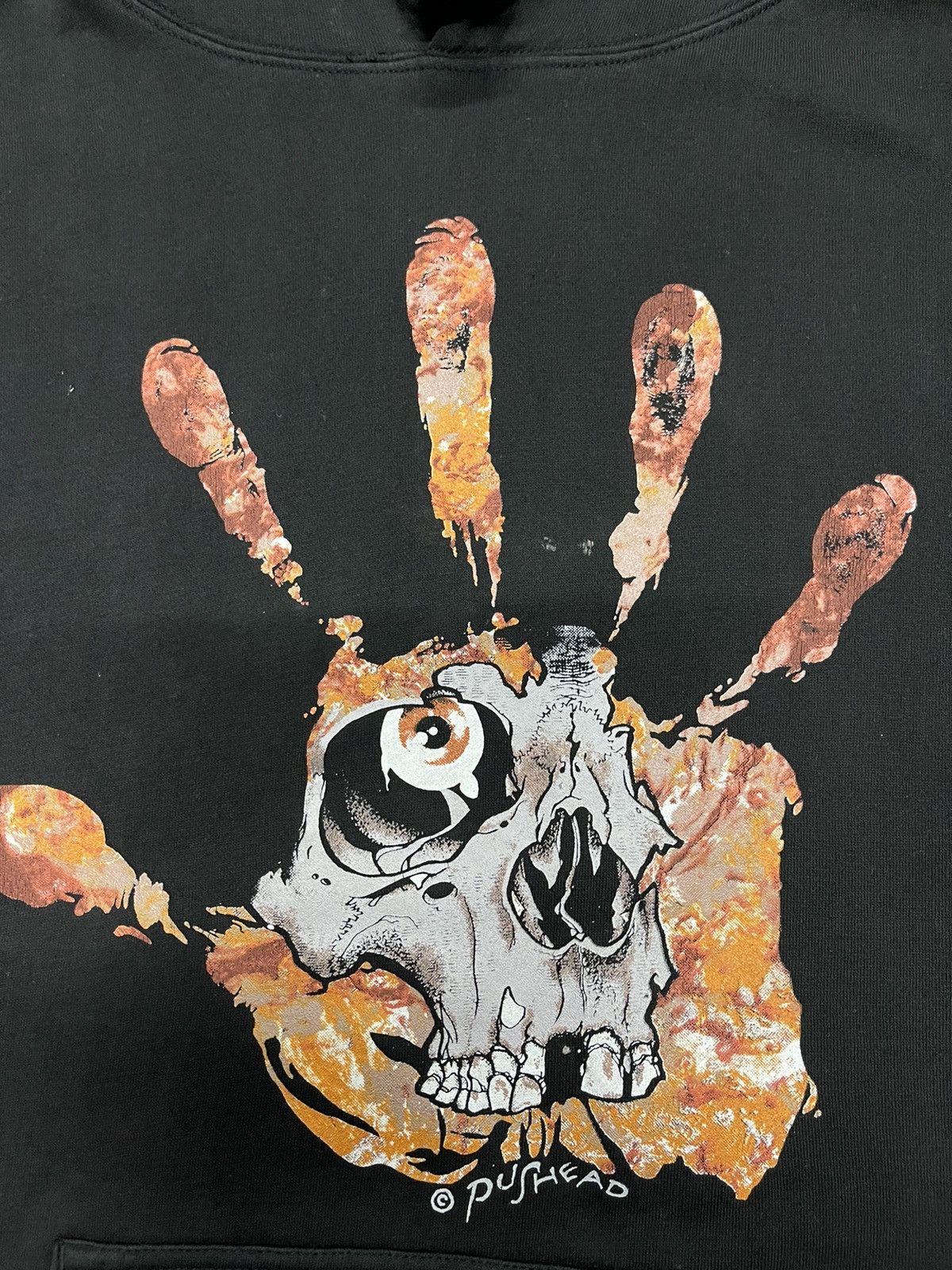 Band Tees Very Rare Vintage 90s PUSHEAD Hand Art Work Hoodie Size US L / EU 52-54 / 3 - 2 Thumbnail