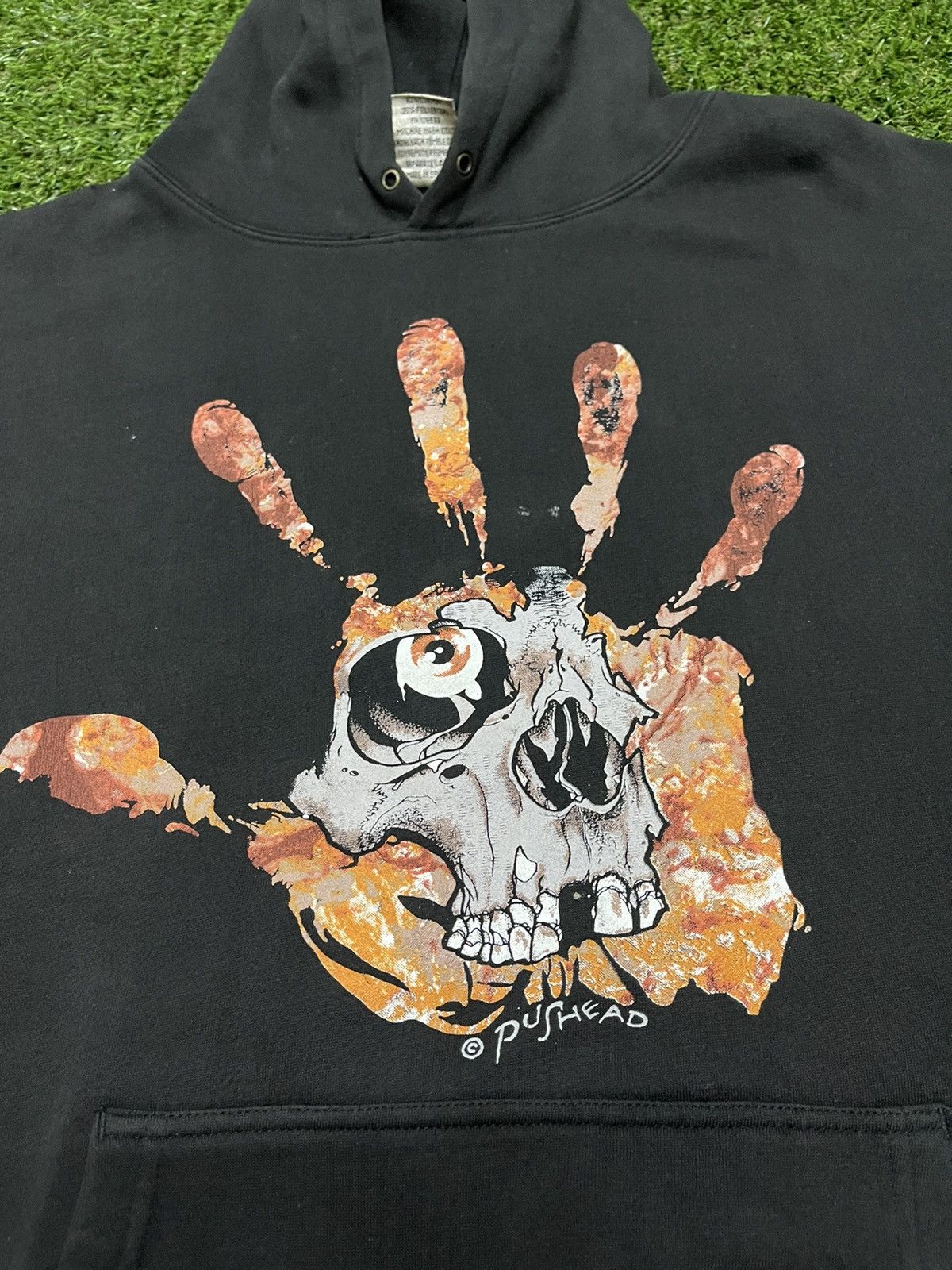 Band Tees Very Rare Vintage 90s PUSHEAD Hand Art Work Hoodie Size US L / EU 52-54 / 3 - 6 Thumbnail