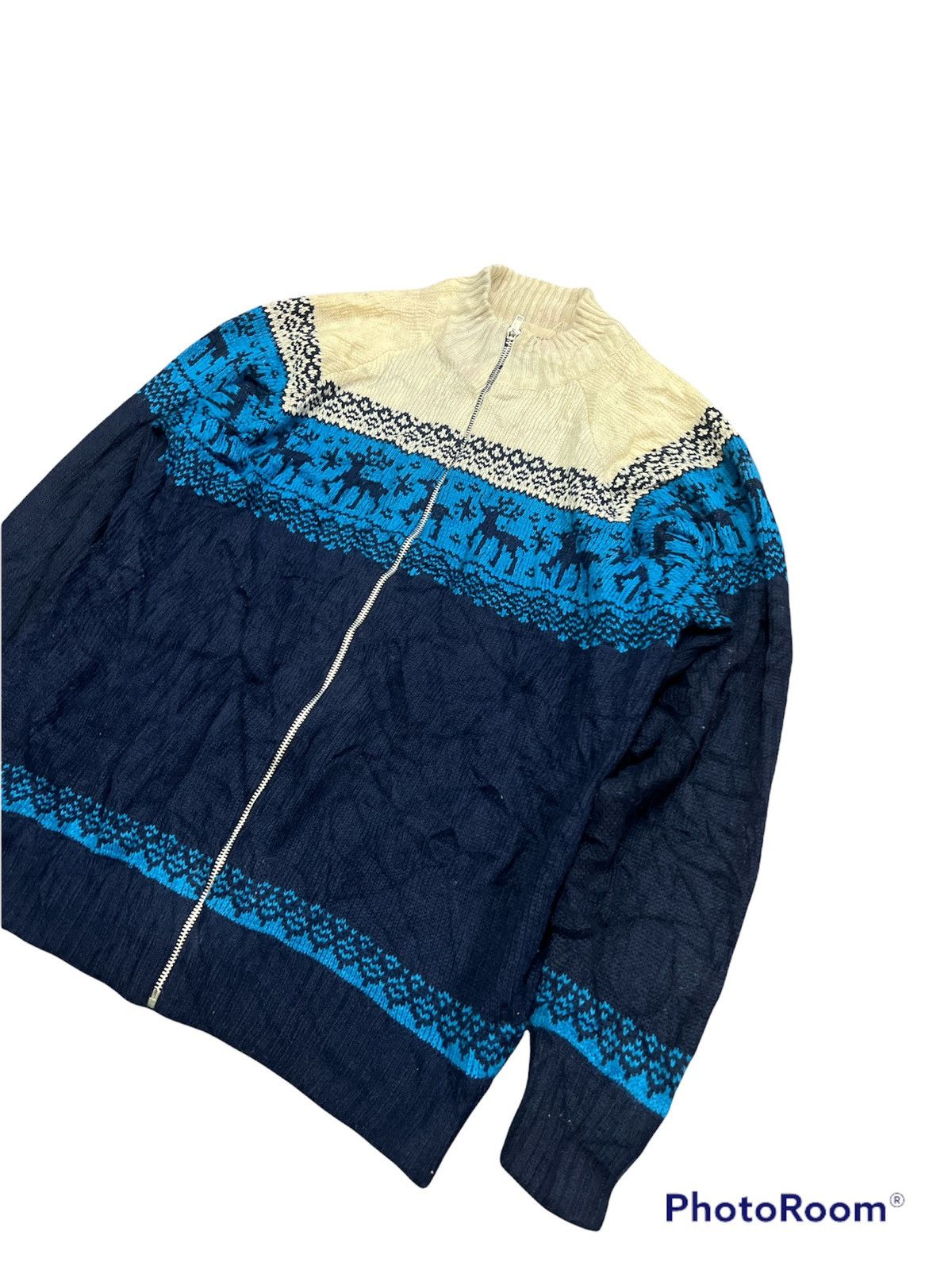 Japanese Brand Knitted zipper up Navajo motif Size US M / EU 48-50 / 2 - 3 Thumbnail