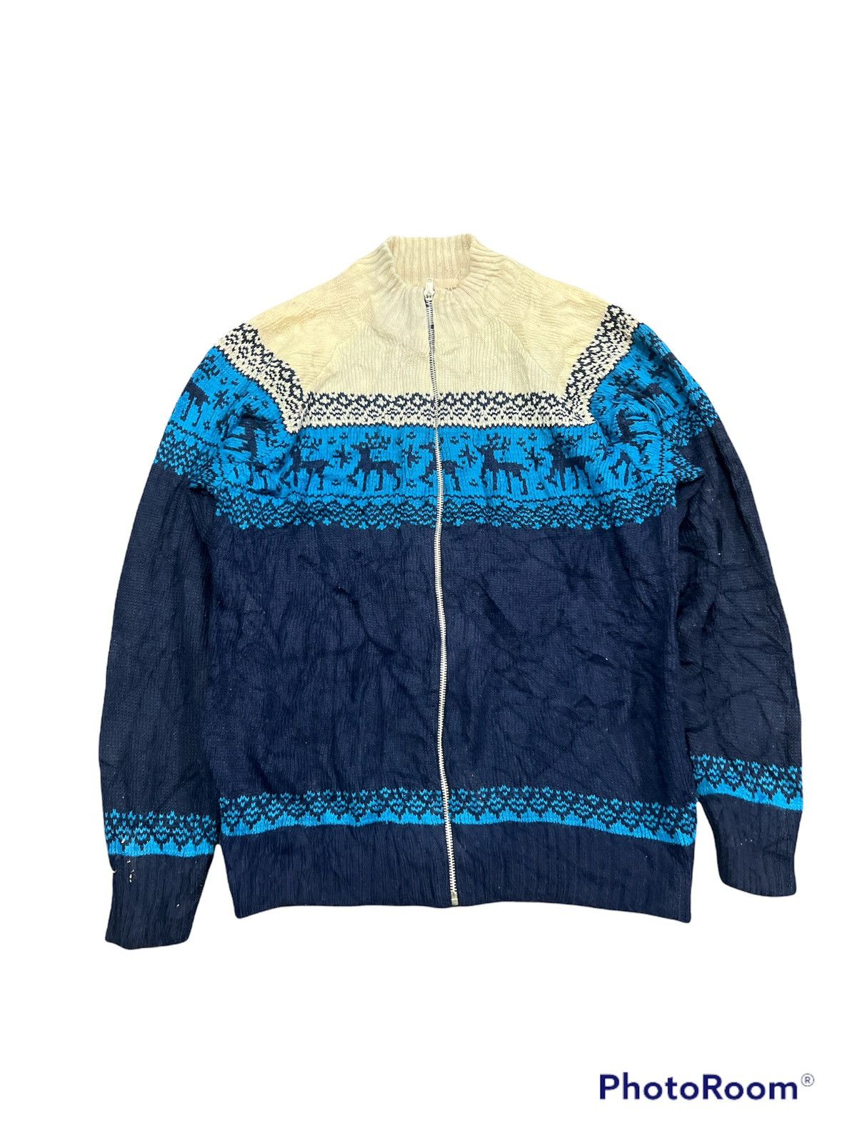 Japanese Brand Knitted zipper up Navajo motif Size US M / EU 48-50 / 2 - 1 Thumbnail