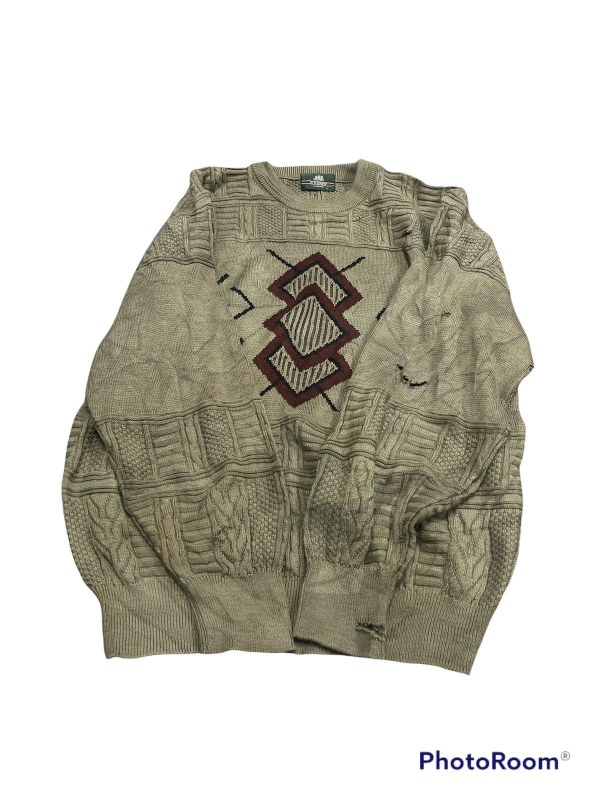 Vintage Thrashed Crewneck knitted motif Kurt Kobain Size US M / EU 48-50 / 2 - 3 Thumbnail