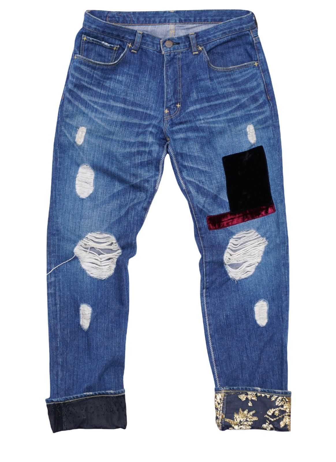image of Number N Ine Number (N)Ine 2003 A/w Kurt Patchwork Denim in Blue, Men's (Size 32)