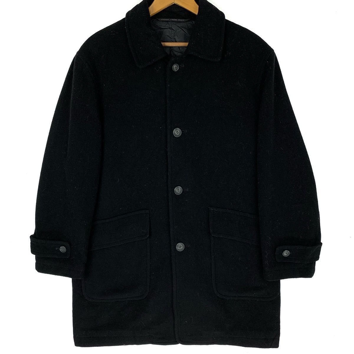 Designer × Other Cashmere & Wool Black Winter Pea Coat Jacket Size US M / EU 48-50 / 2 - 2 Thumbnail
