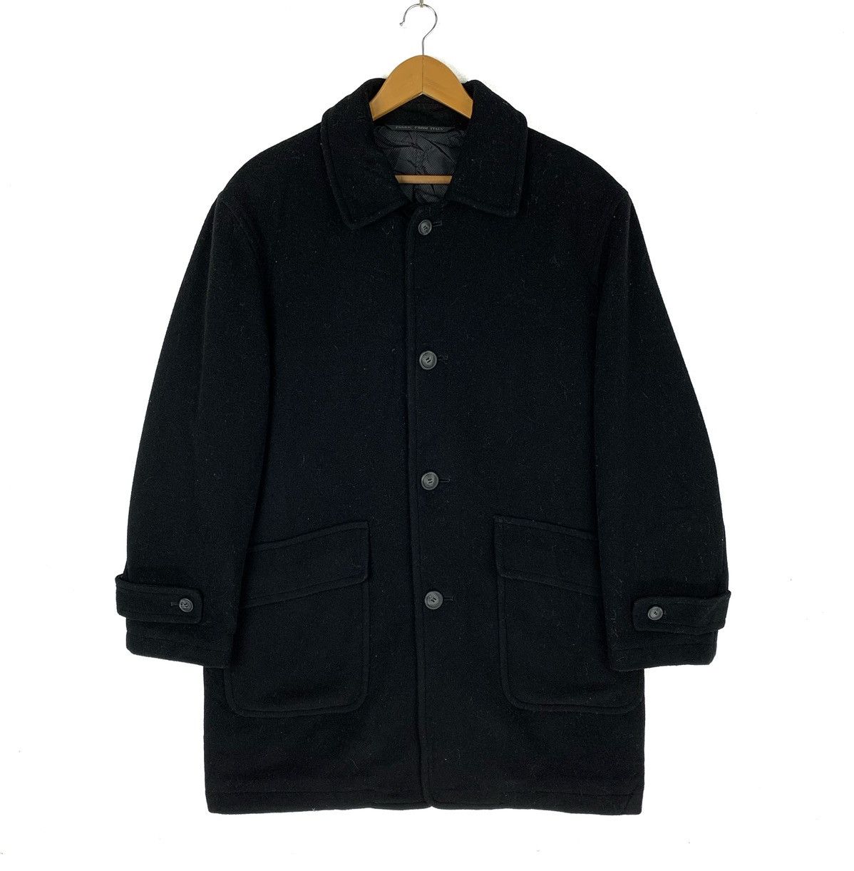 Designer × Other Cashmere & Wool Black Winter Pea Coat Jacket Size US M / EU 48-50 / 2 - 1 Thumbnail