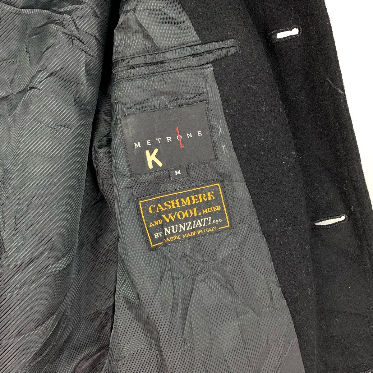 Designer × Other Cashmere & Wool Black Winter Pea Coat Jacket Size US M / EU 48-50 / 2 - 6 Thumbnail