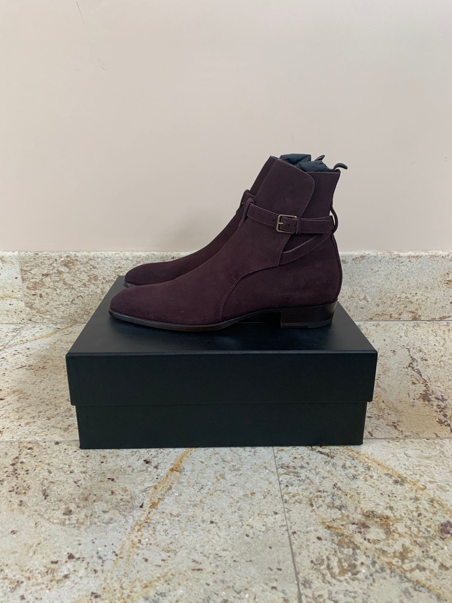 image of Saint Laurent Paris Wyatt 30 Jodhpurs In Deep Blood Shoes, Men's (Size 8)