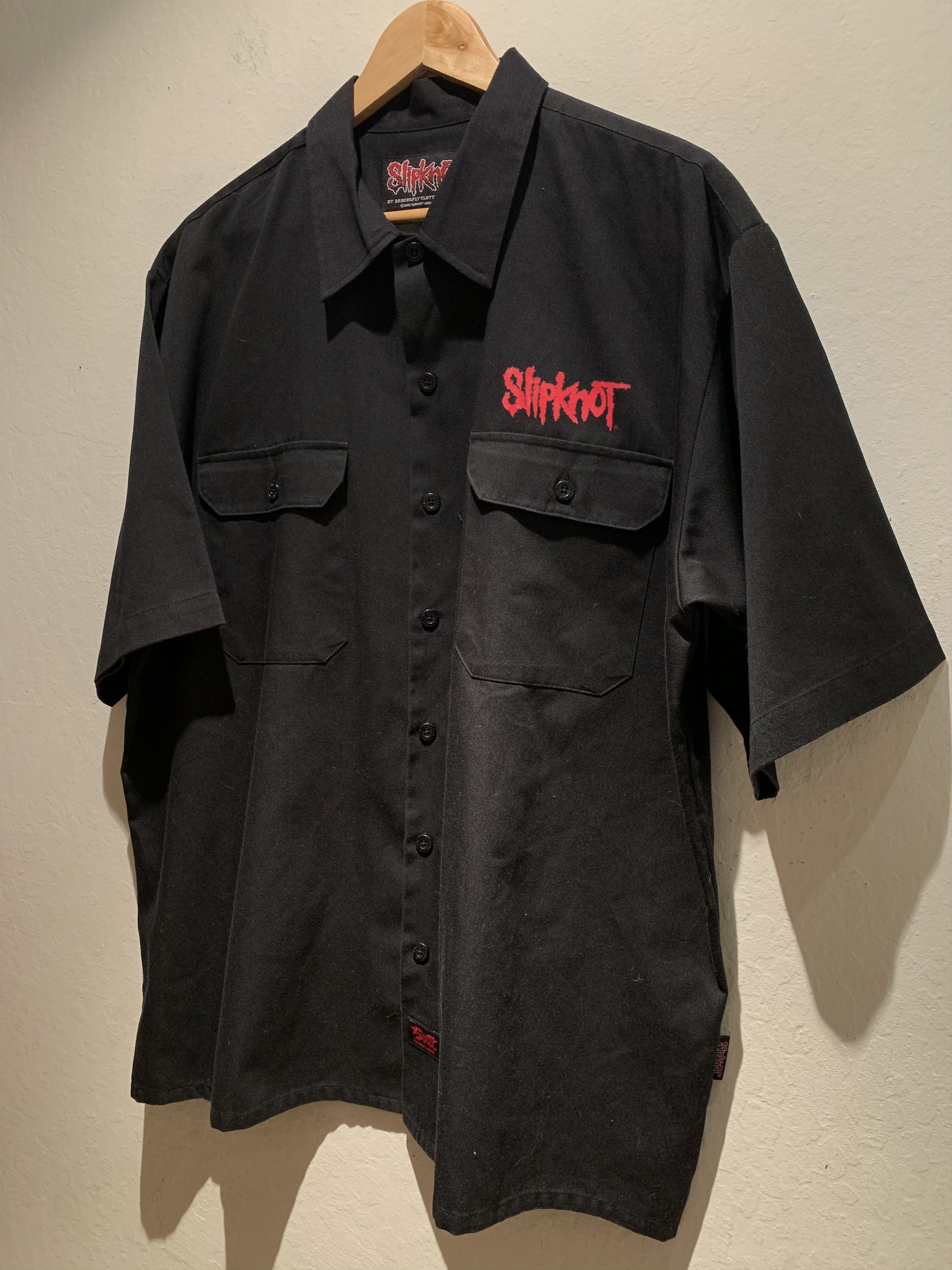 image of Band Tees x Slipknot Vintage 2002 Slipknot Korean Made Bowling Shirt - XL in Black/Red/White, Men's
