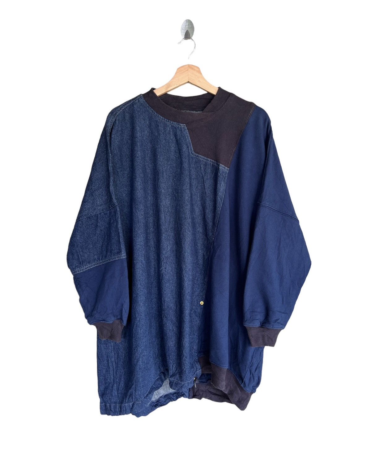 Issey Miyake Mercibeaucoup Indigo Denim Sweatshirt Size US XL / EU 56 / 4 - 2 Thumbnail