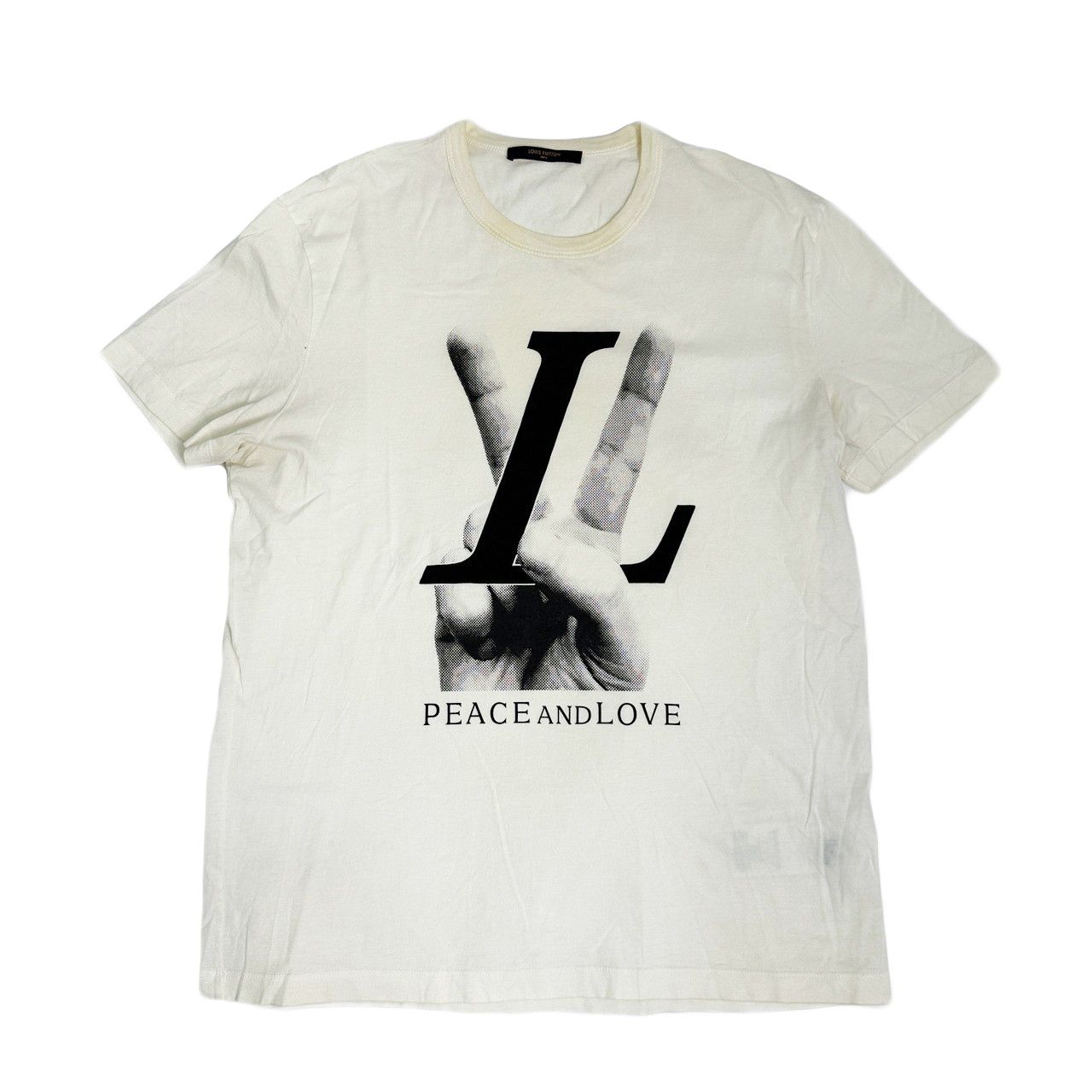 AW18 Louis Vuitton 'Peace & Love' Black Graphic T-Shirt