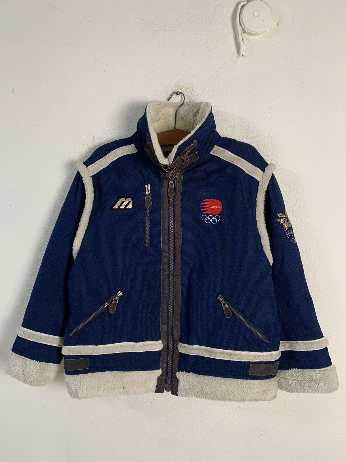 image of Mizuno Nagano 1998 Olympic Winter Games Jacket in Blue, Men's (Size Small)