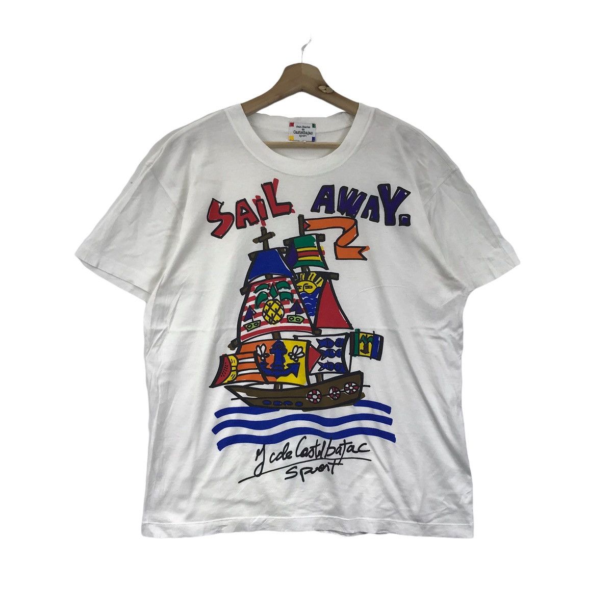 Jean Charles De Castelbajac Vintage JC DE CASTELBAJAC Sport Sail Away Pop Art T Shirt Size US M / EU 48-50 / 2 - 1 Thumbnail