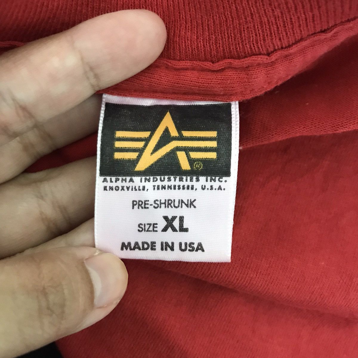 Alpha Industries Vintage ALPHA INDUSTRIES USA Us Army Air Force Red T shirt Size US XL / EU 56 / 4 - 4 Thumbnail