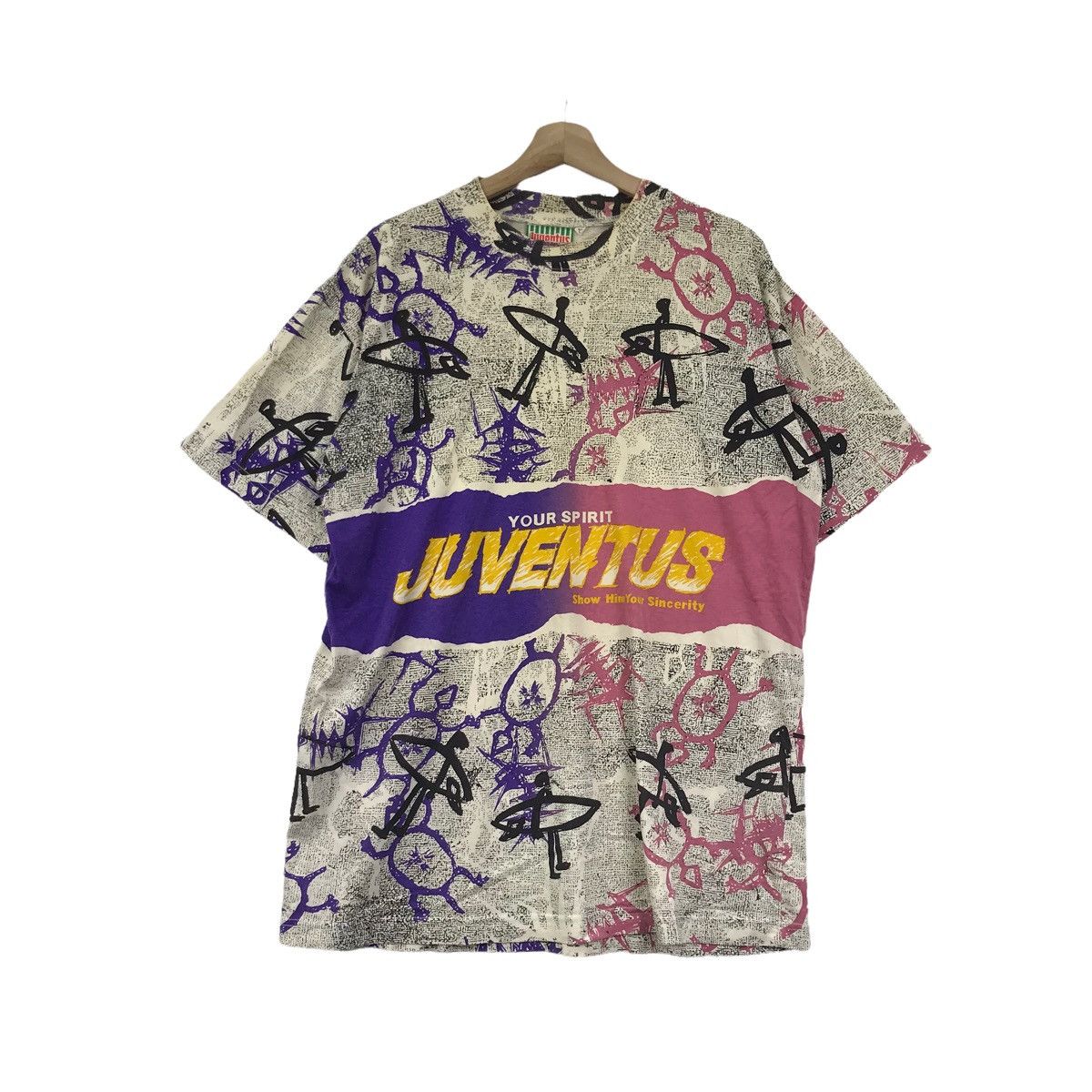 Vintage Vintage 90s JUVENTUS Over Print Surf Football Club Tshirt Size US M / EU 48-50 / 2 - 1 Thumbnail