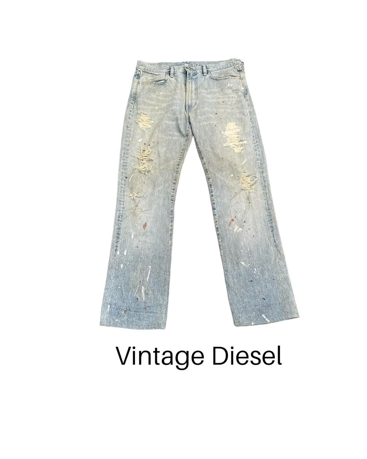 Diesel Vintage Diesel Painted Distresed Denim Size US 33 - 1 Thumbnail