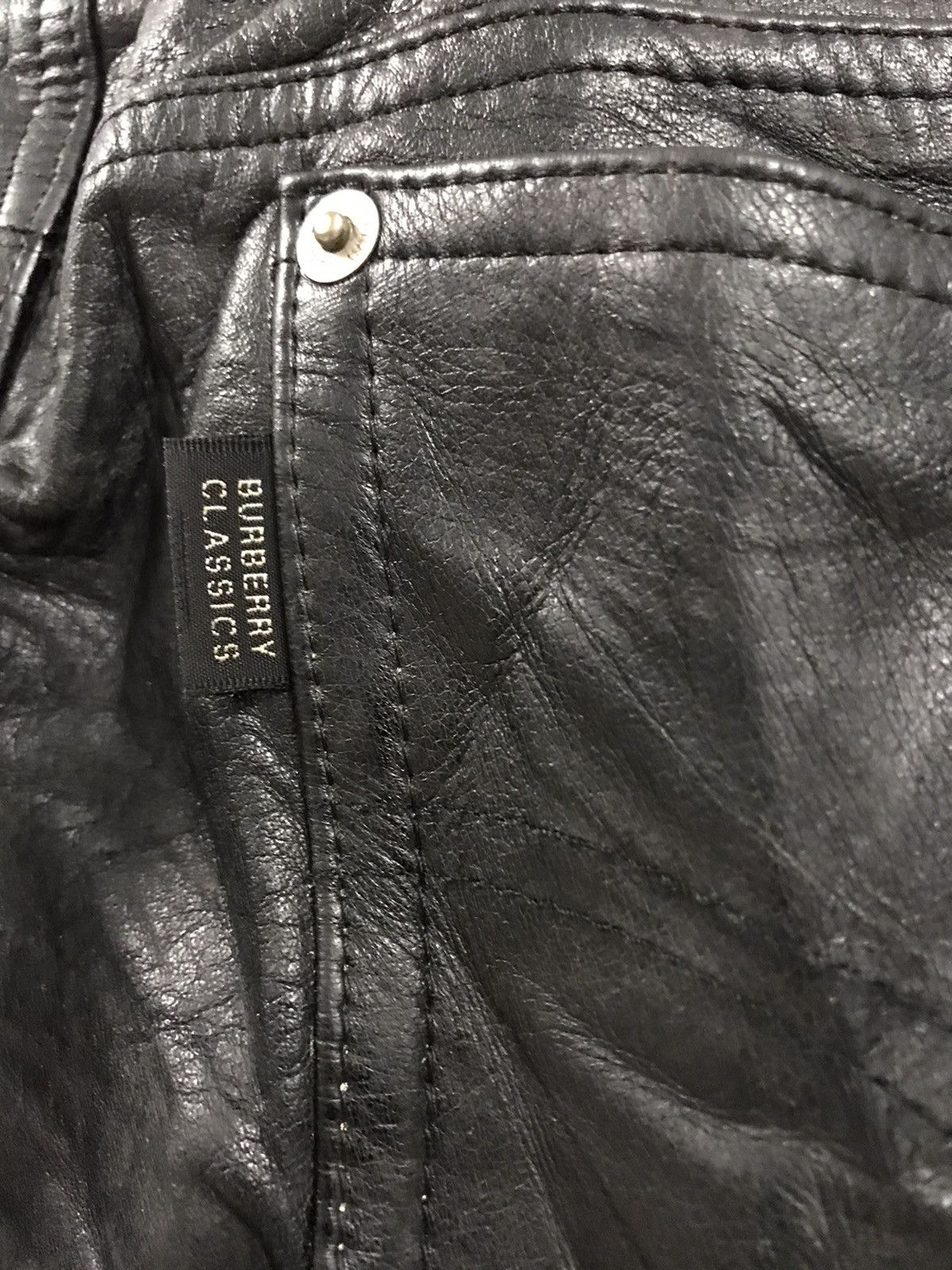 Burberry Vtg Burberry’s Leather Jean Black Pant Size US 30 / EU 46 - 9 Thumbnail