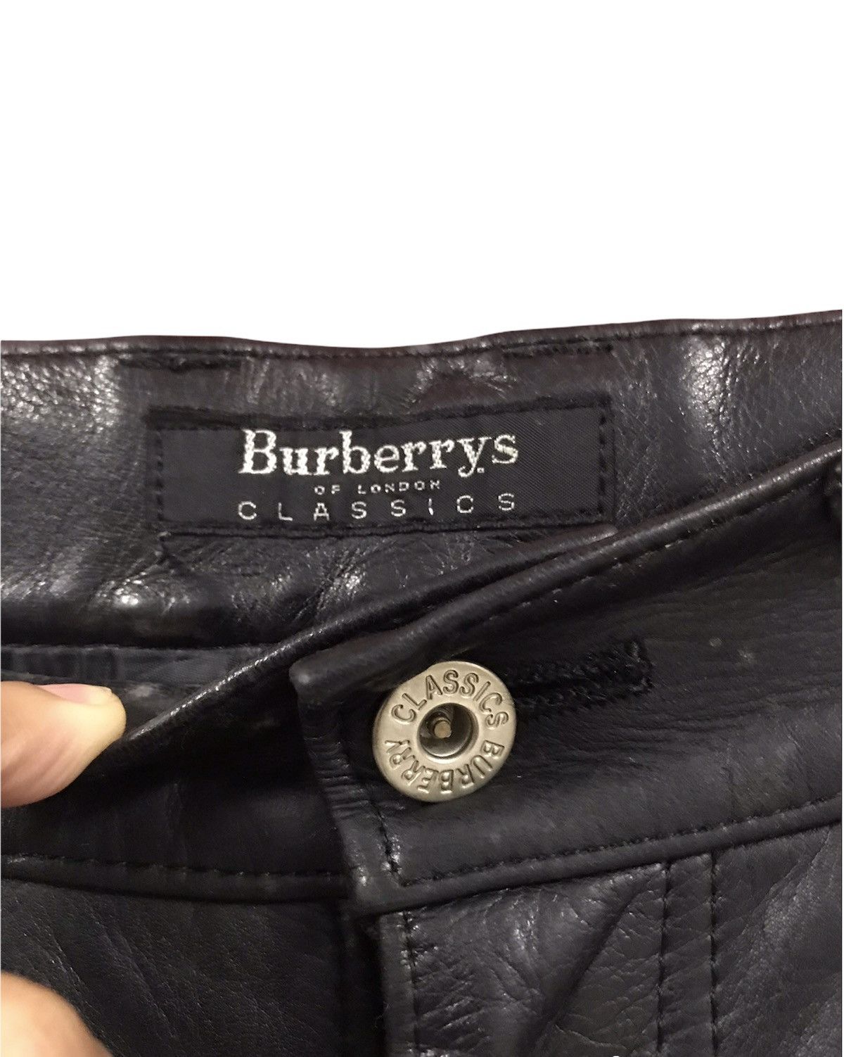 Burberry Vtg Burberry’s Leather Jean Black Pant Size US 30 / EU 46 - 8 Thumbnail