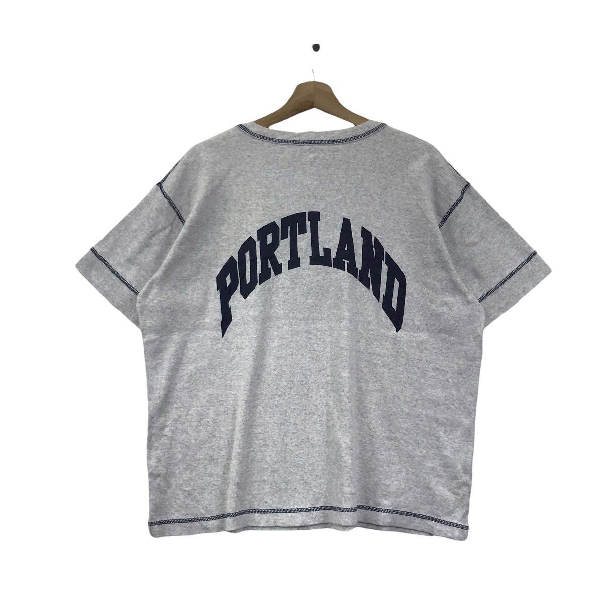 Vintage Vintage PORTLAND Back Hit Print Raglan Grey T shirt Size US M / EU 48-50 / 2 - 1 Thumbnail