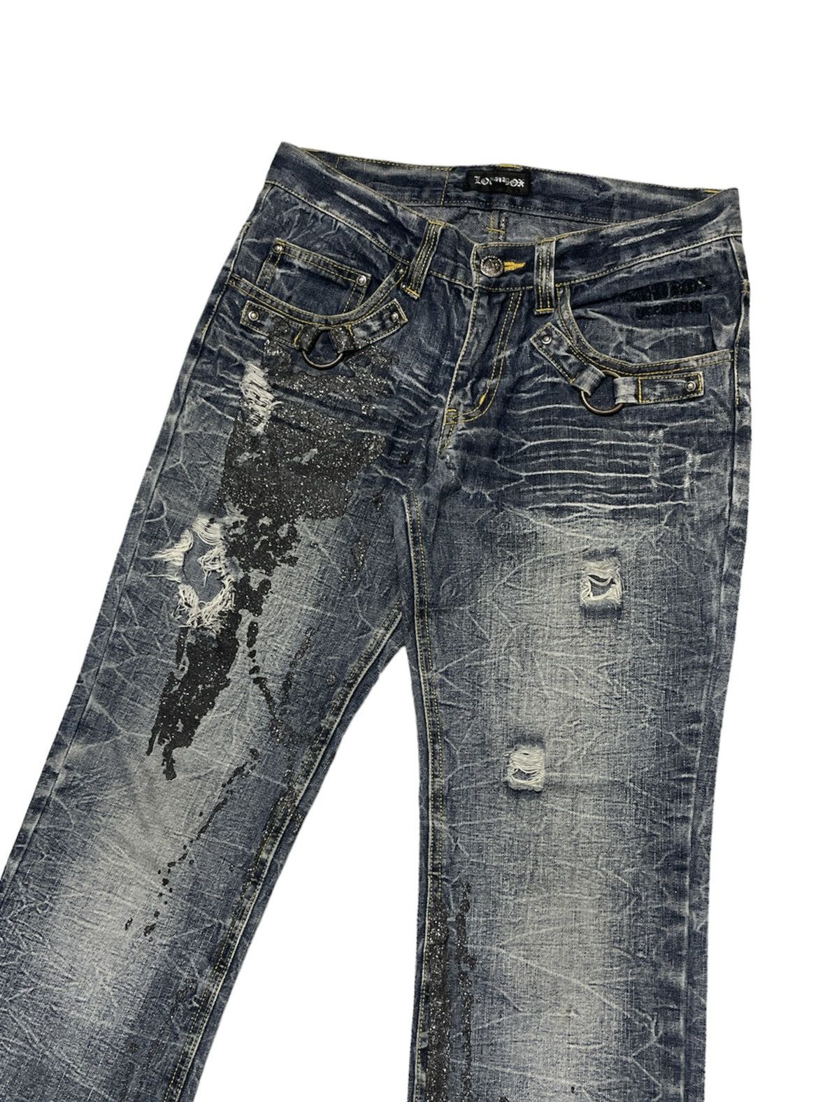 Image of In The Attic x Ppfm Vintage Lowbox Japan Distressed Jeans in Blue, Men's (Size 30)