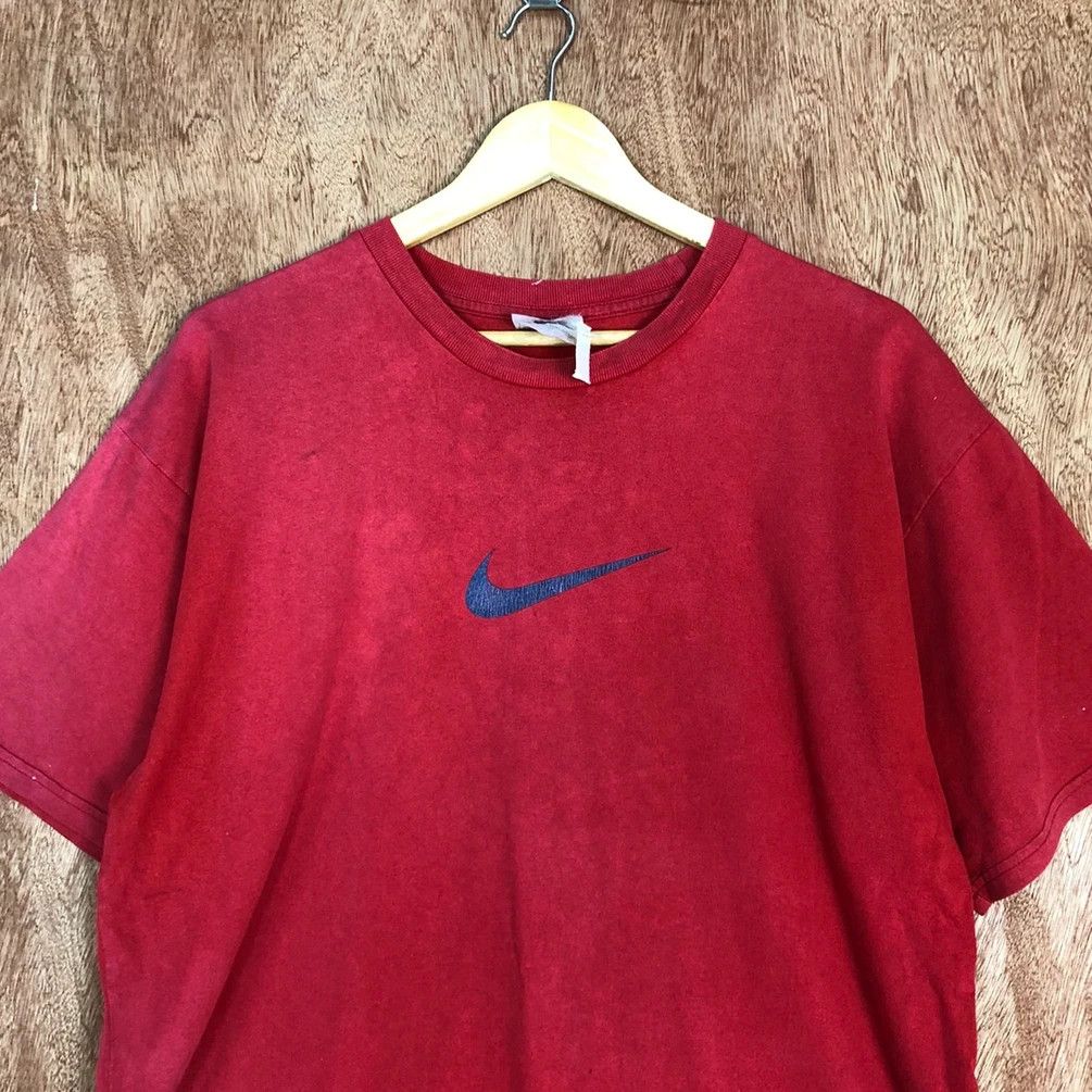 Nike DLL Nike big logo faded red vintage tee #1435 Size US L / EU 52-54 / 3 - 8 Thumbnail