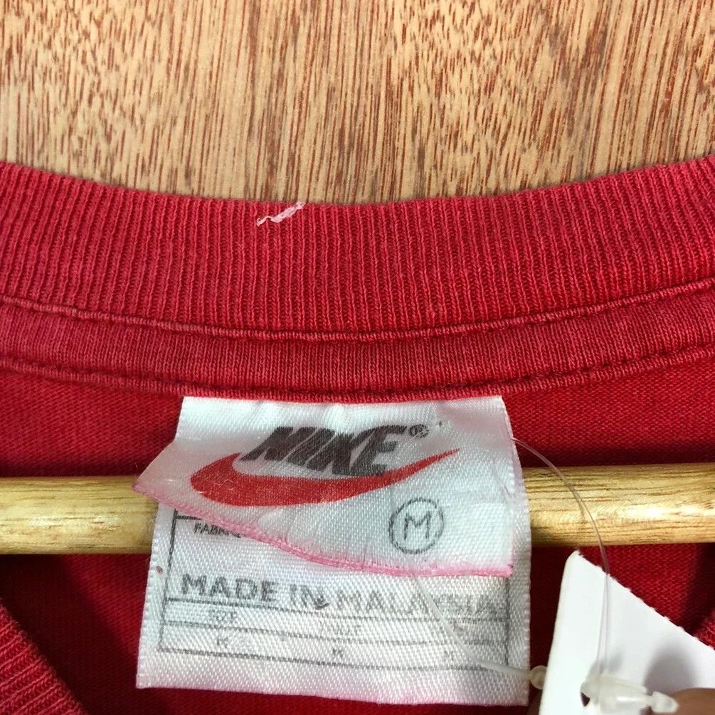 Nike DLL Nike big logo faded red vintage tee #1435 Size US L / EU 52-54 / 3 - 14 Thumbnail
