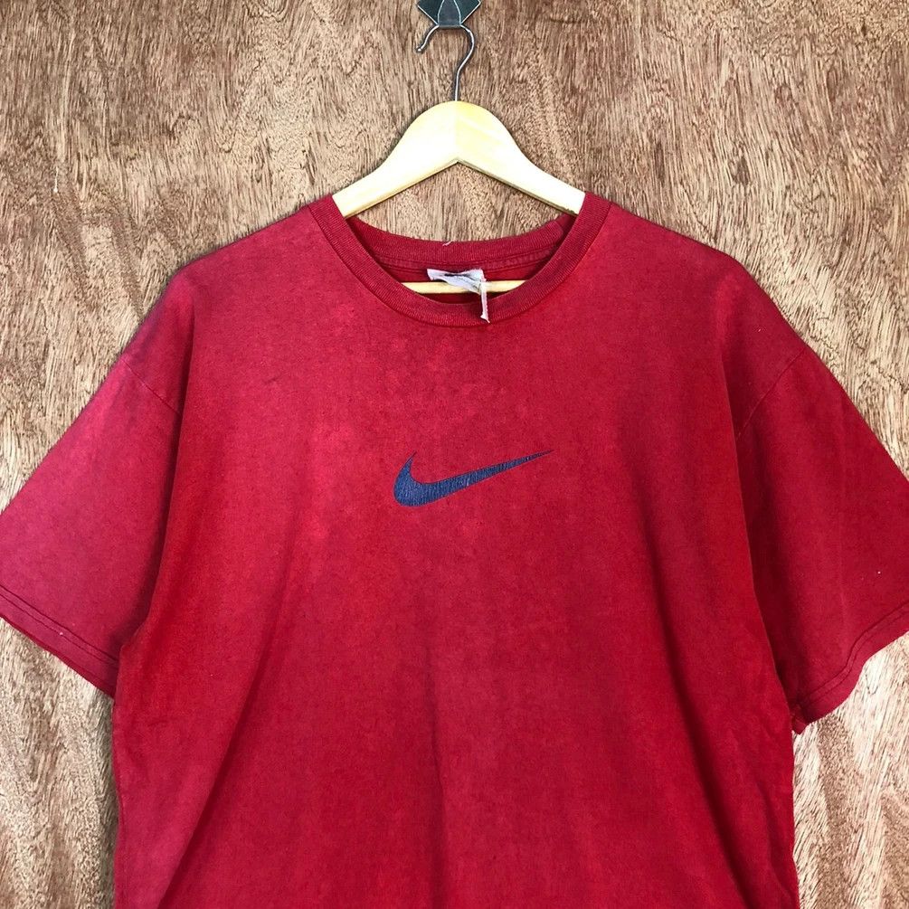Nike DLL Nike big logo faded red vintage tee #1435 Size US L / EU 52-54 / 3 - 12 Thumbnail