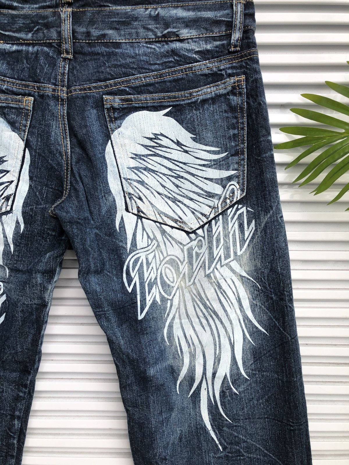 Japanese Brand XX Rack Forth Chrome Angel Hearts Wing Skulls Denim Size US 30 / EU 46 - 4 Thumbnail
