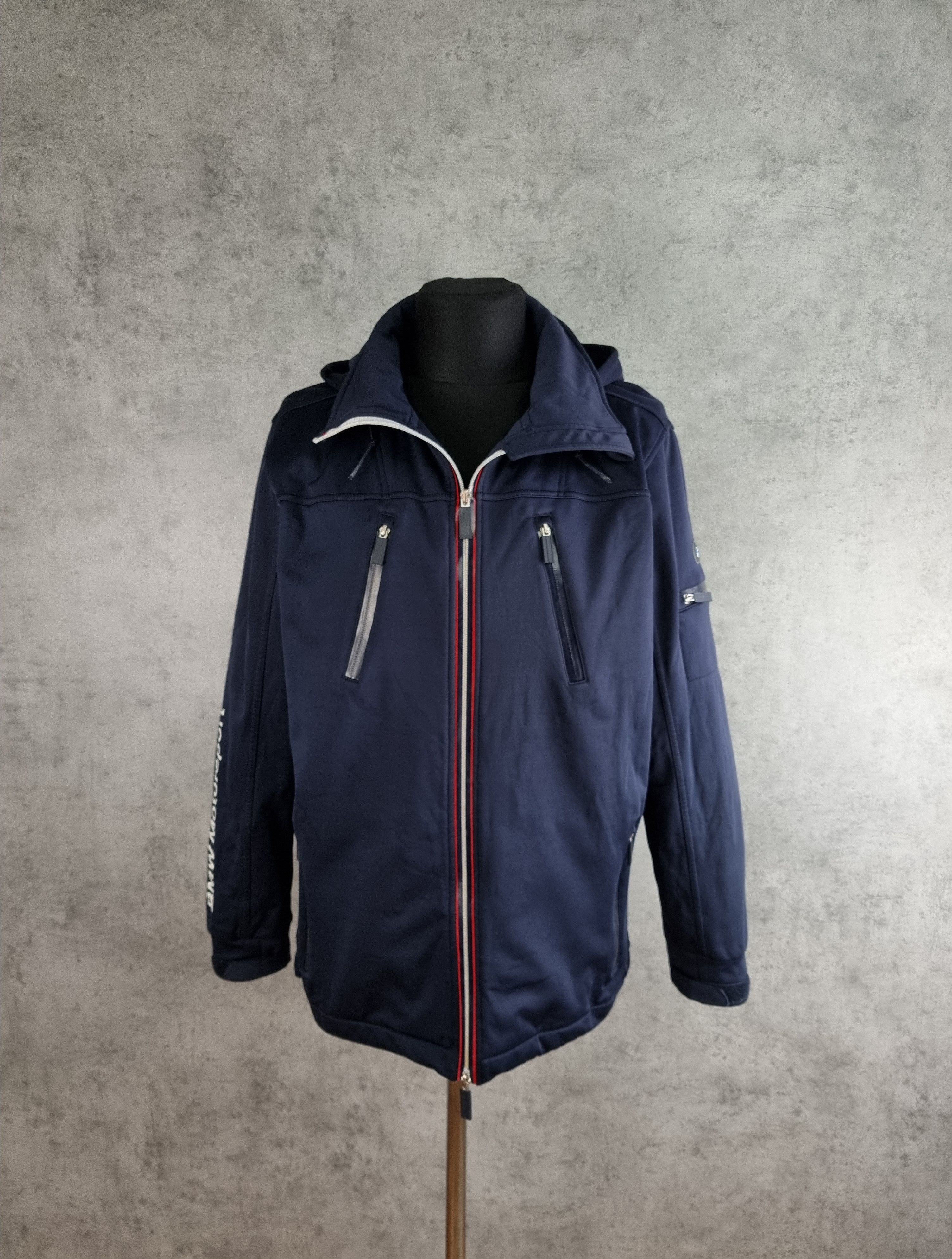 image of Bmw Motorsport Soft Shell Hooded Light Jacket in Navy, Men's (Size Large)