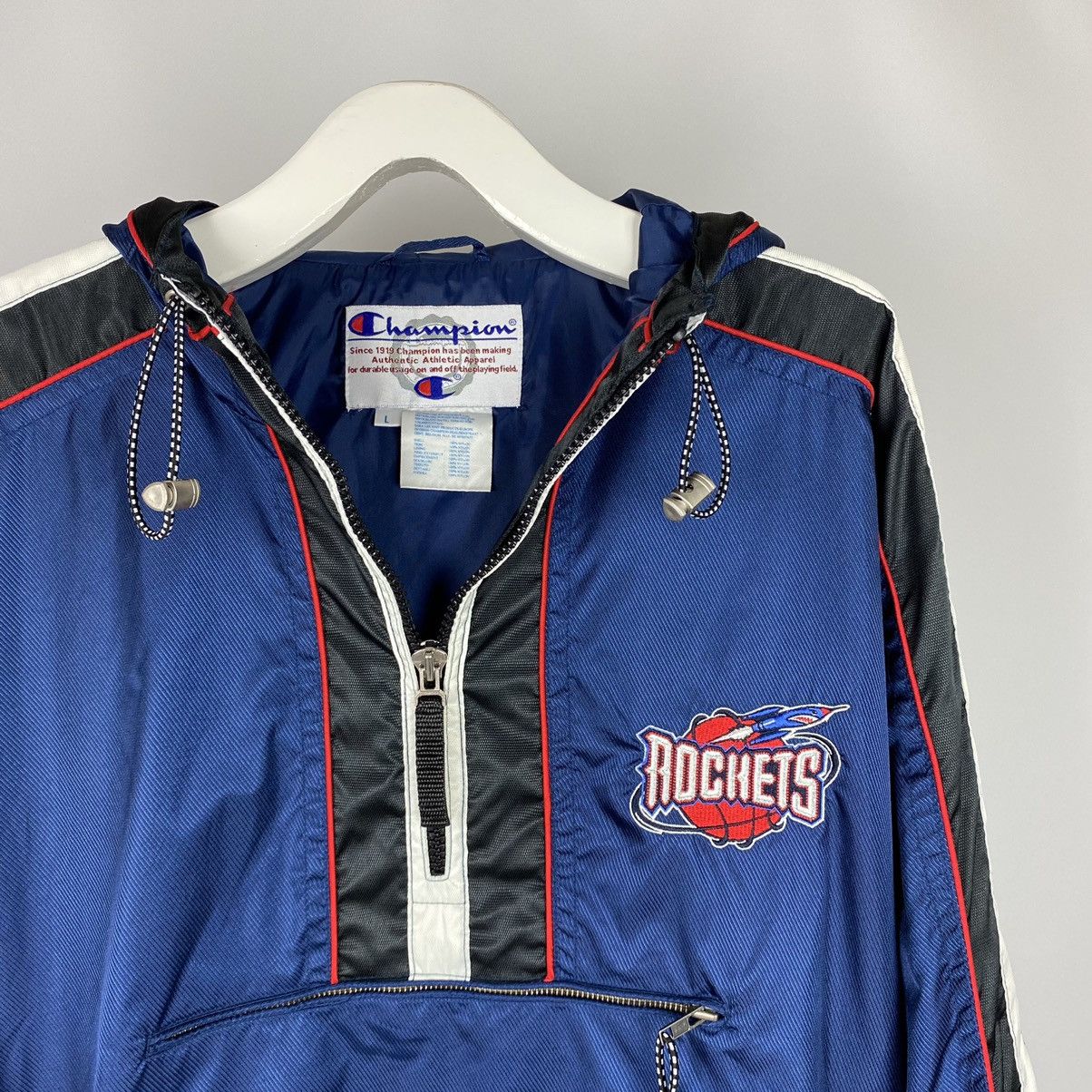 Champion 1990’s Vintage Houston Rockets Old Logo 1/2 Zip Anorak Size US L / EU 52-54 / 3 - 2 Thumbnail