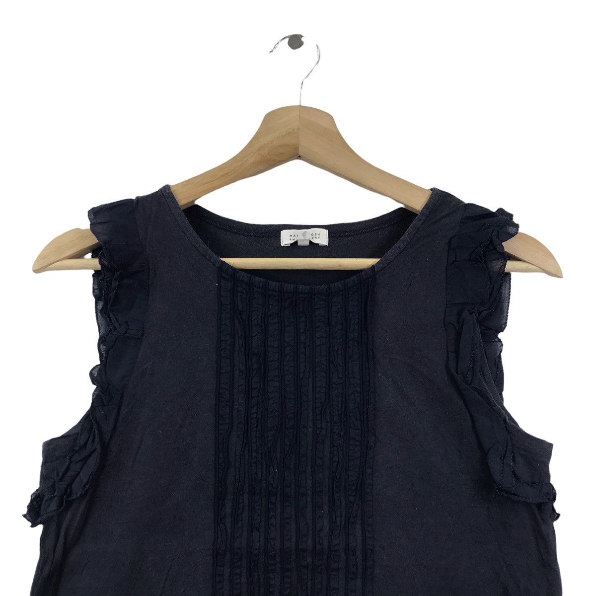 Mackintosh MACKINTOSH PHILOSOPHY Pleated Tank Sleeveless Blue T shirt Size US XS / EU 42 / 0 - 2 Thumbnail
