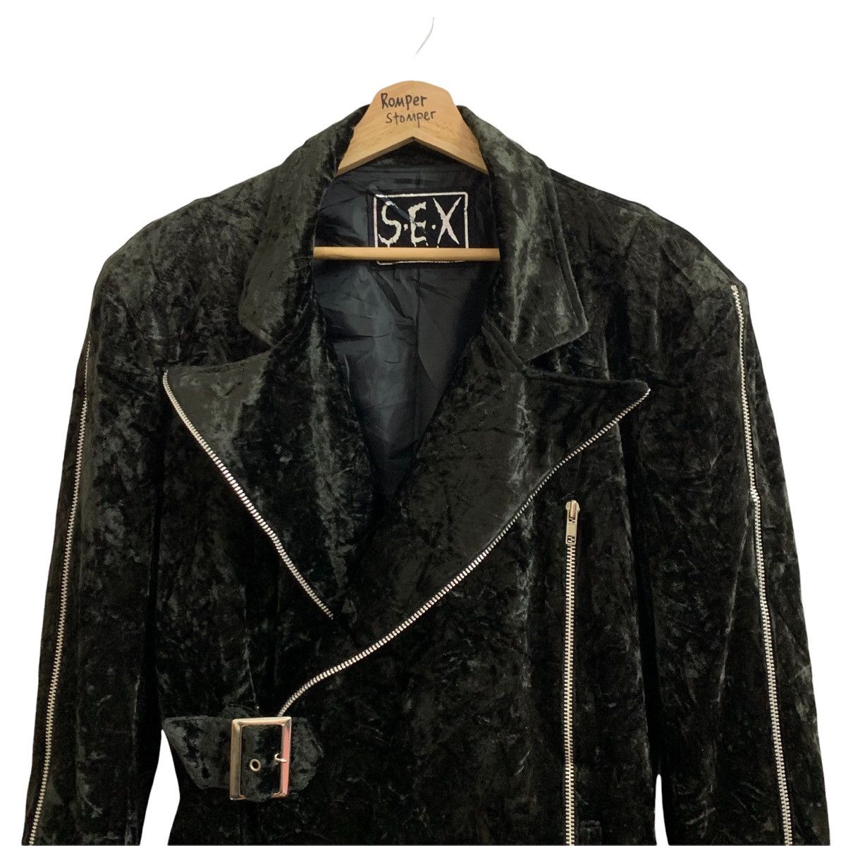 If Six Was Nine ☠️S.E.X By Angromania Velvet Double Collar Jacket Size L / US 10 / IT 46 - 2 Thumbnail