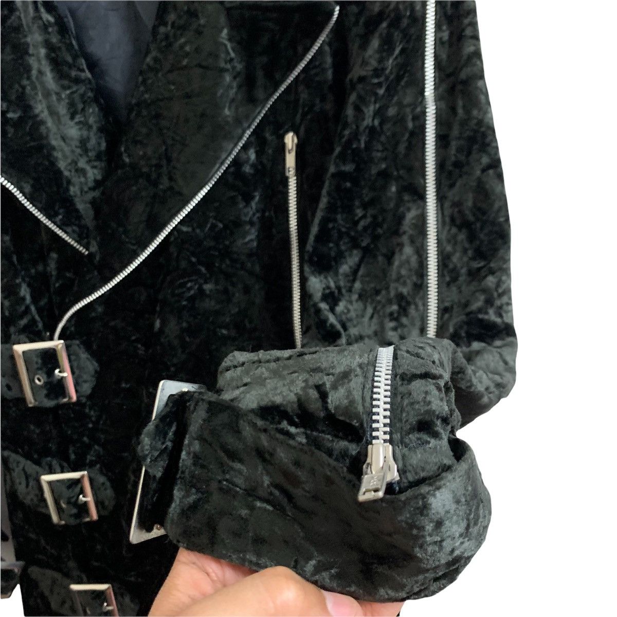 If Six Was Nine ☠️S.E.X By Angromania Velvet Double Collar Jacket Size L / US 10 / IT 46 - 11 Thumbnail