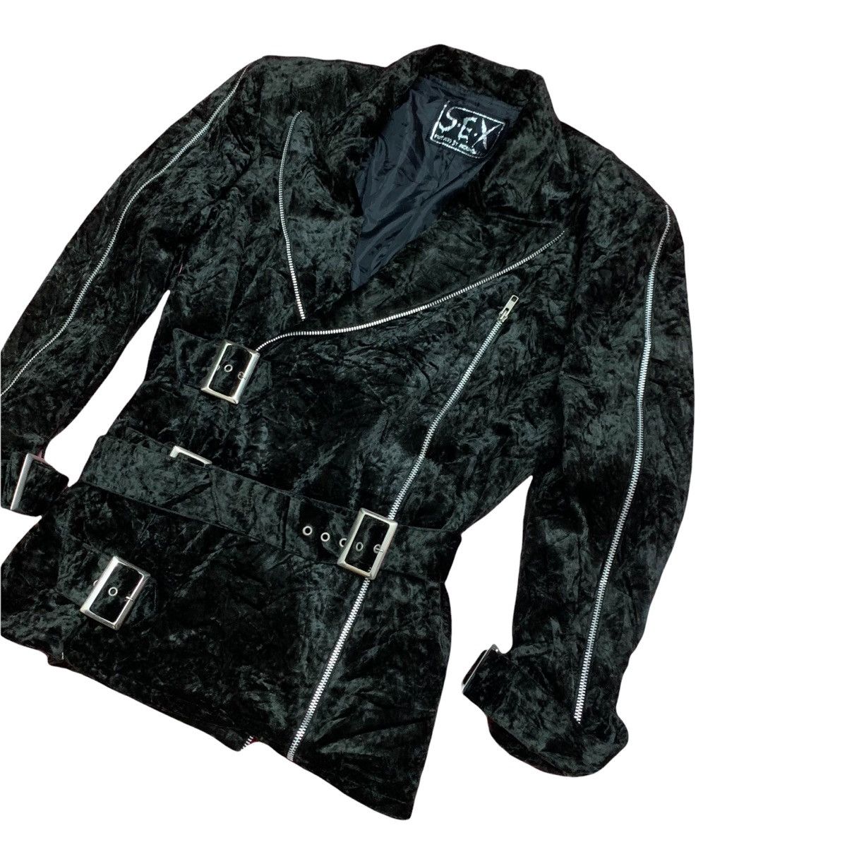 If Six Was Nine ☠️S.E.X By Angromania Velvet Double Collar Jacket Size L / US 10 / IT 46 - 6 Thumbnail