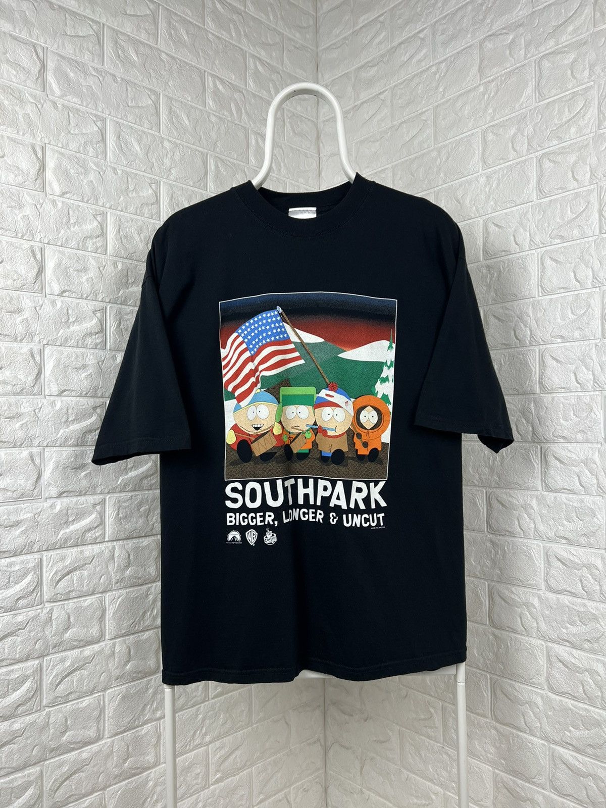 image of Cartoon Network x Movie 1999 South Park Bigger Longer & Uncut Movie Promo Tee Shirt in Black (Size 