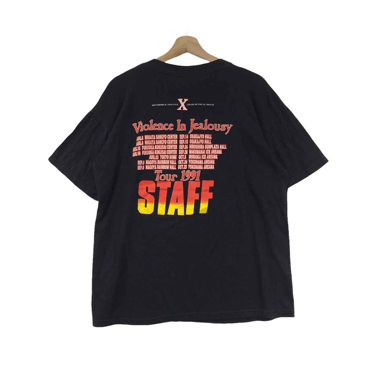 Vintage Vintage 90s X-JAPAN Violence In Jealousy 1991 Band T shirt Size US M / EU 48-50 / 2 - 5 Thumbnail