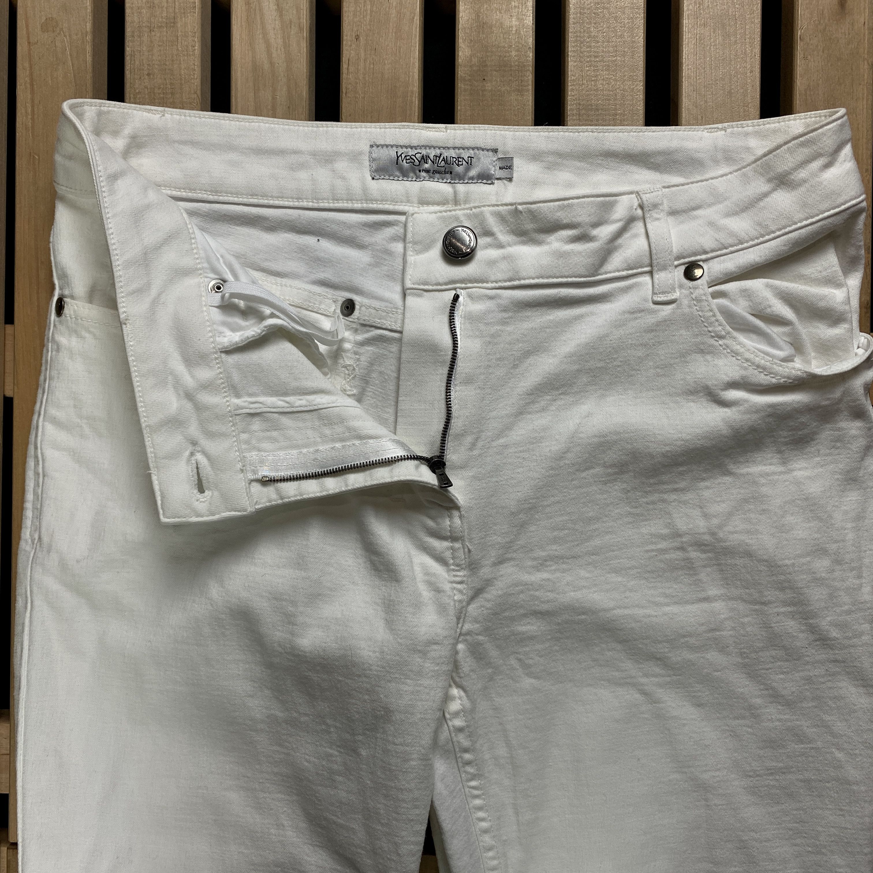 Vintage × Yves Saint Laurent Women’s Pants Yves Saint Laurent Vintage Size 40/ S-M White Size 27" / US 4 / IT 40 - 4 Thumbnail