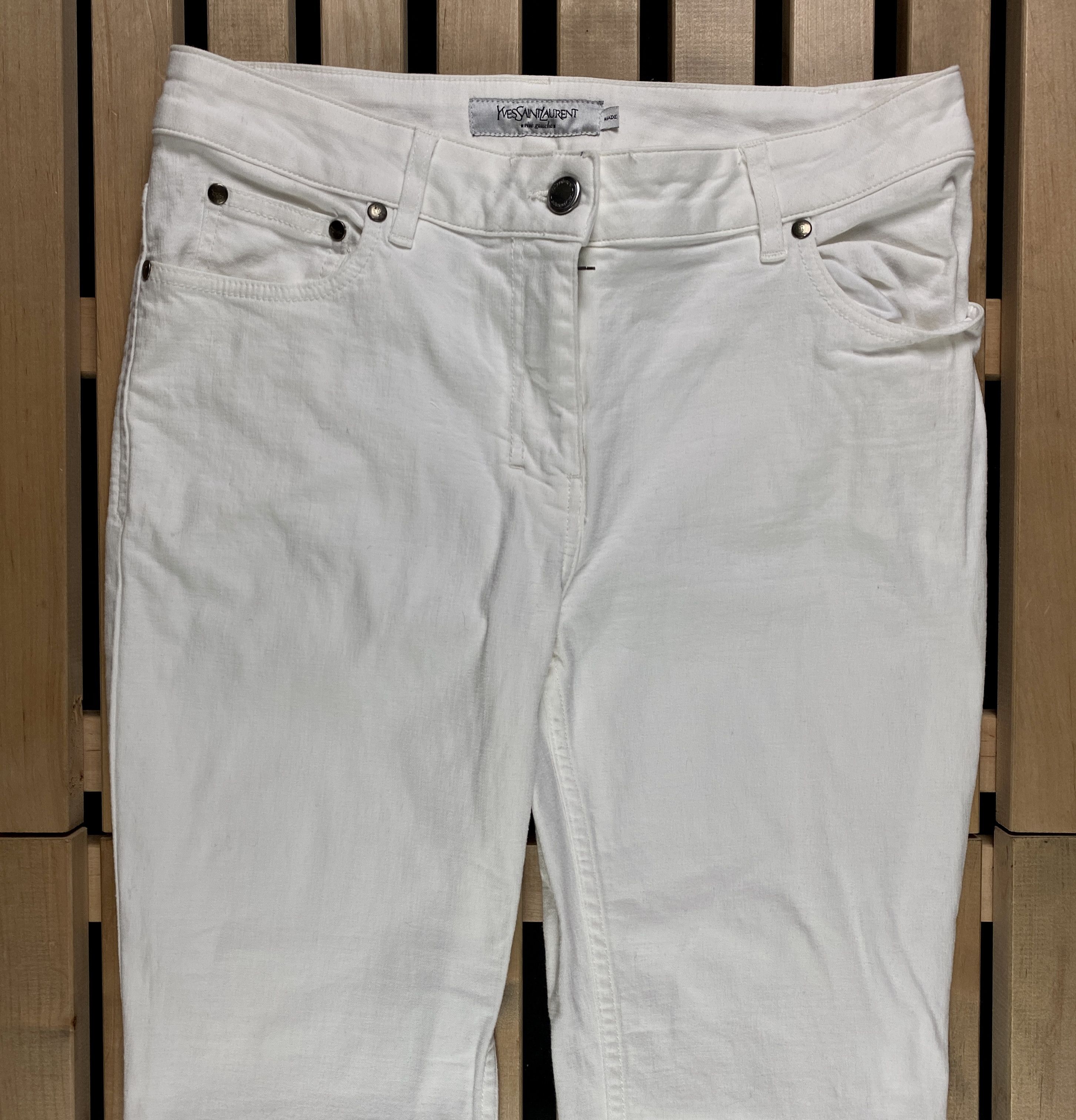 Vintage × Yves Saint Laurent Women’s Pants Yves Saint Laurent Vintage Size 40/ S-M White Size 27" / US 4 / IT 40 - 2 Thumbnail