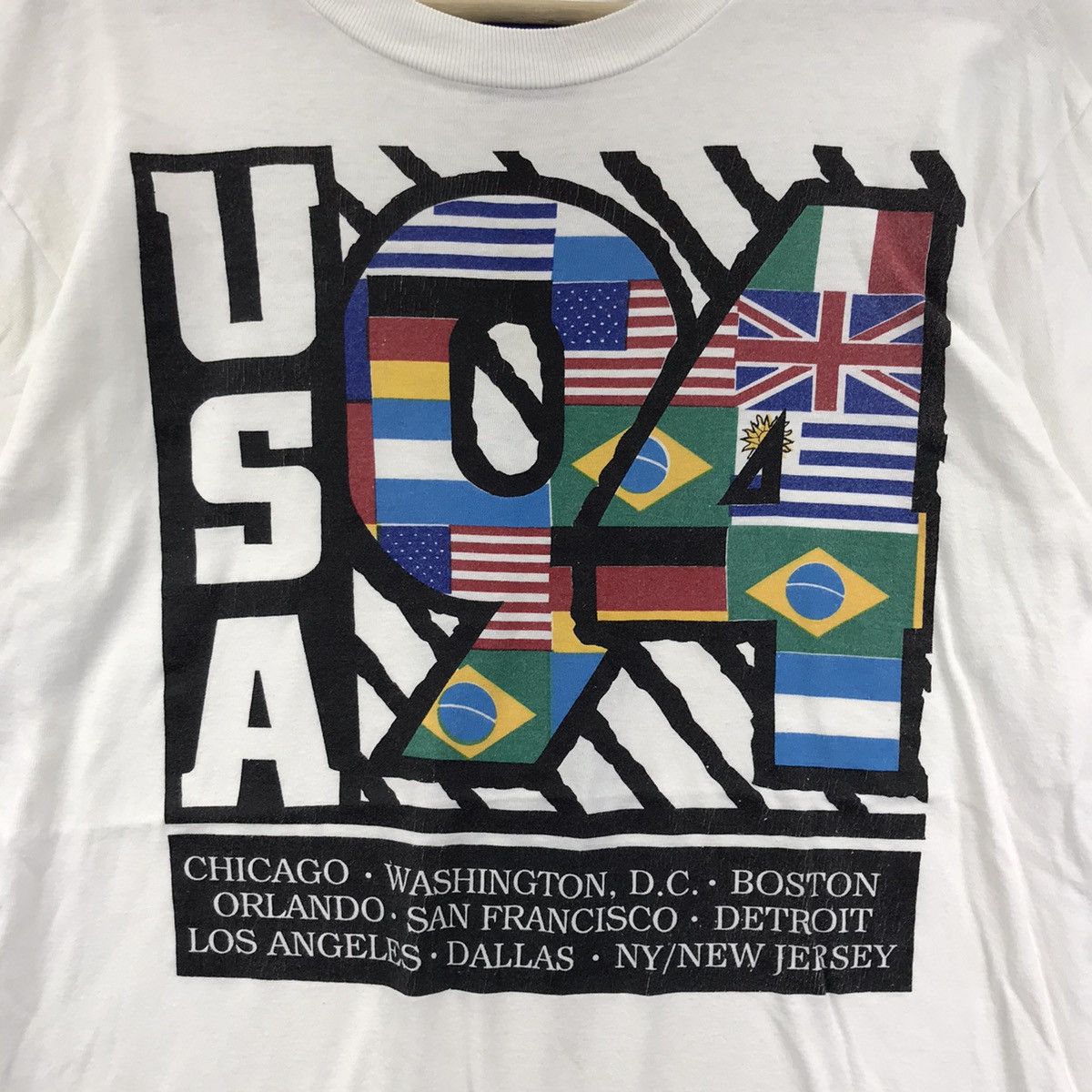 Umbro Vintage 90s UMBRO USA World Cup 1994 Football White T shirt Size US M / EU 48-50 / 2 - 3 Thumbnail