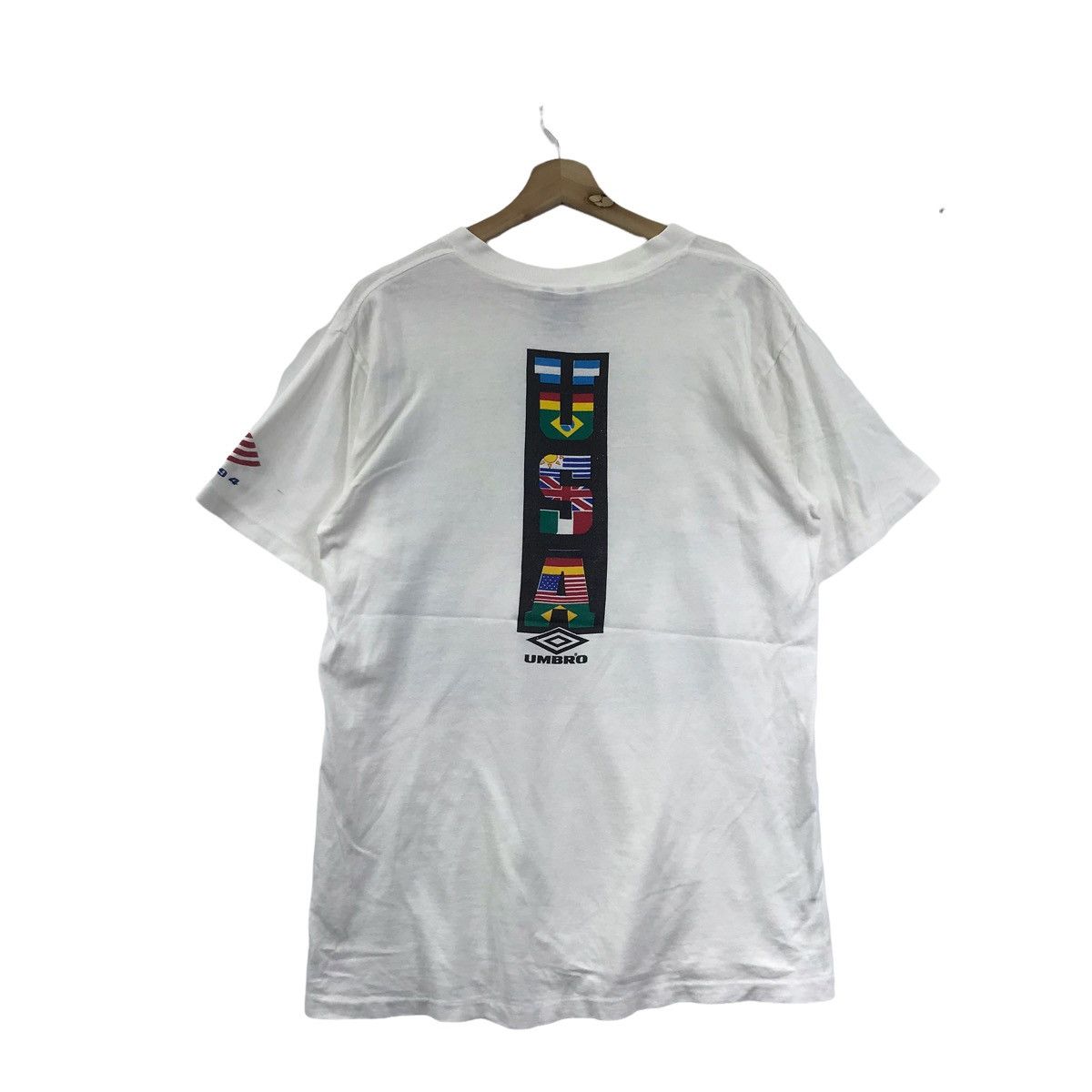 Umbro Vintage 90s UMBRO USA World Cup 1994 Football White T shirt Size US M / EU 48-50 / 2 - 7 Thumbnail