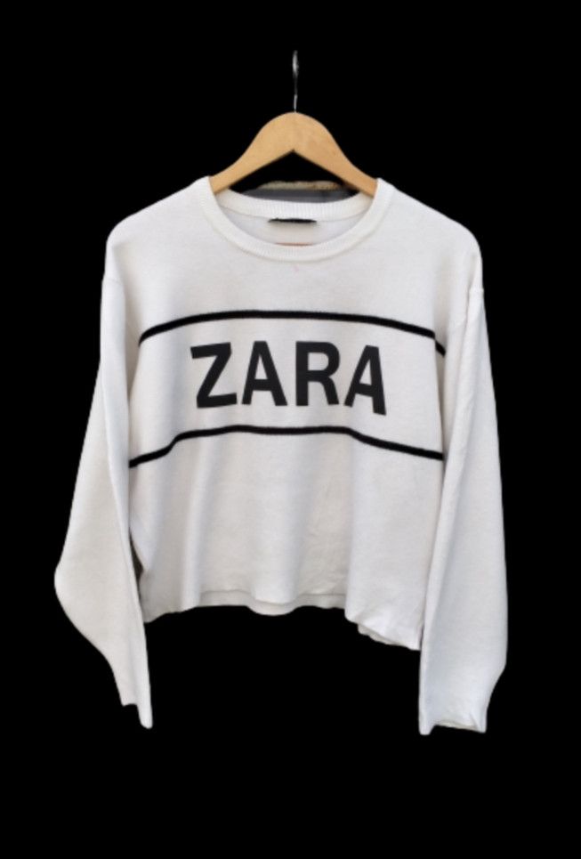 Homespun Knitwear × Zara ZARA Spellout Cropped Knitwear Size L / US 10 / IT 46 - 1 Thumbnail