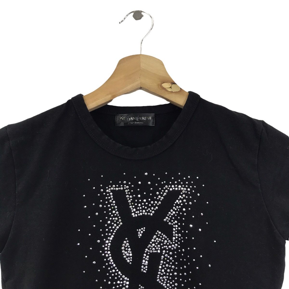 Yves Saint Laurent YVES SAINT LAURENT Pour Homme Ysl Bling-Bling Black T shirt Size US XXS / EU 40 - 2 Thumbnail