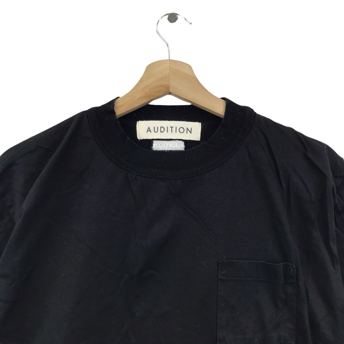 Japanese Brand AUDITION Japaneee Brand Single Pocket Plain Black T shirt Size US M / EU 48-50 / 2 - 2 Thumbnail