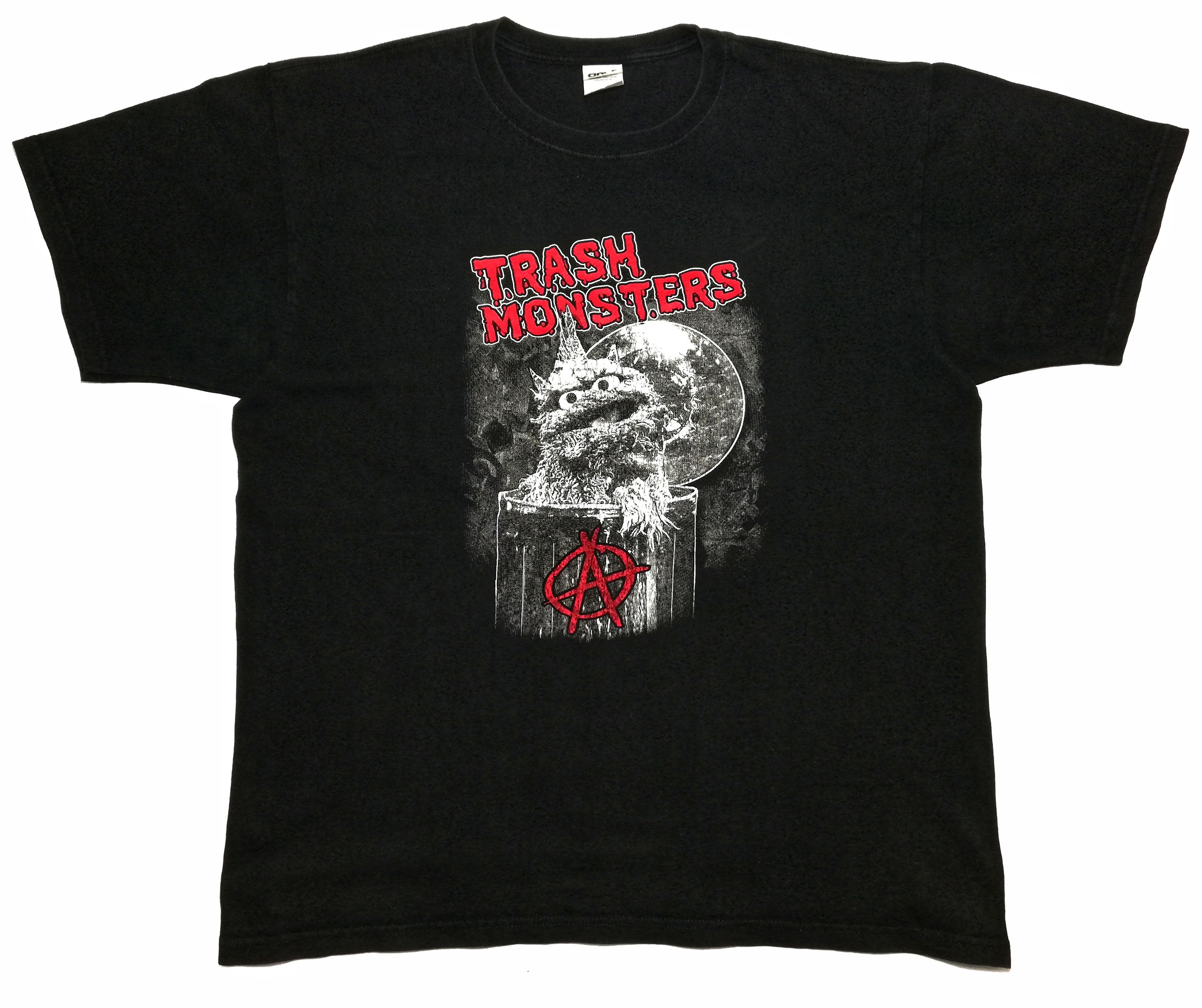 image of Movie & Tv Trash Monsters Garbage Monster Black Shirts in Faded Black, Men's (Size XL)