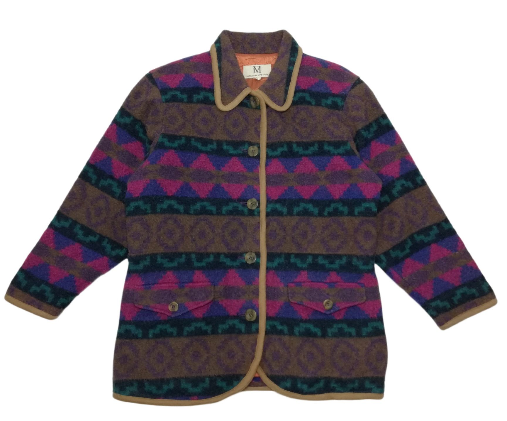 Art Comes First × Japanese Brand 🔥High Grade Western Wear Wool Blanket Navajo Coat Jacket Size US S / EU 44-46 / 1 - 2 Thumbnail