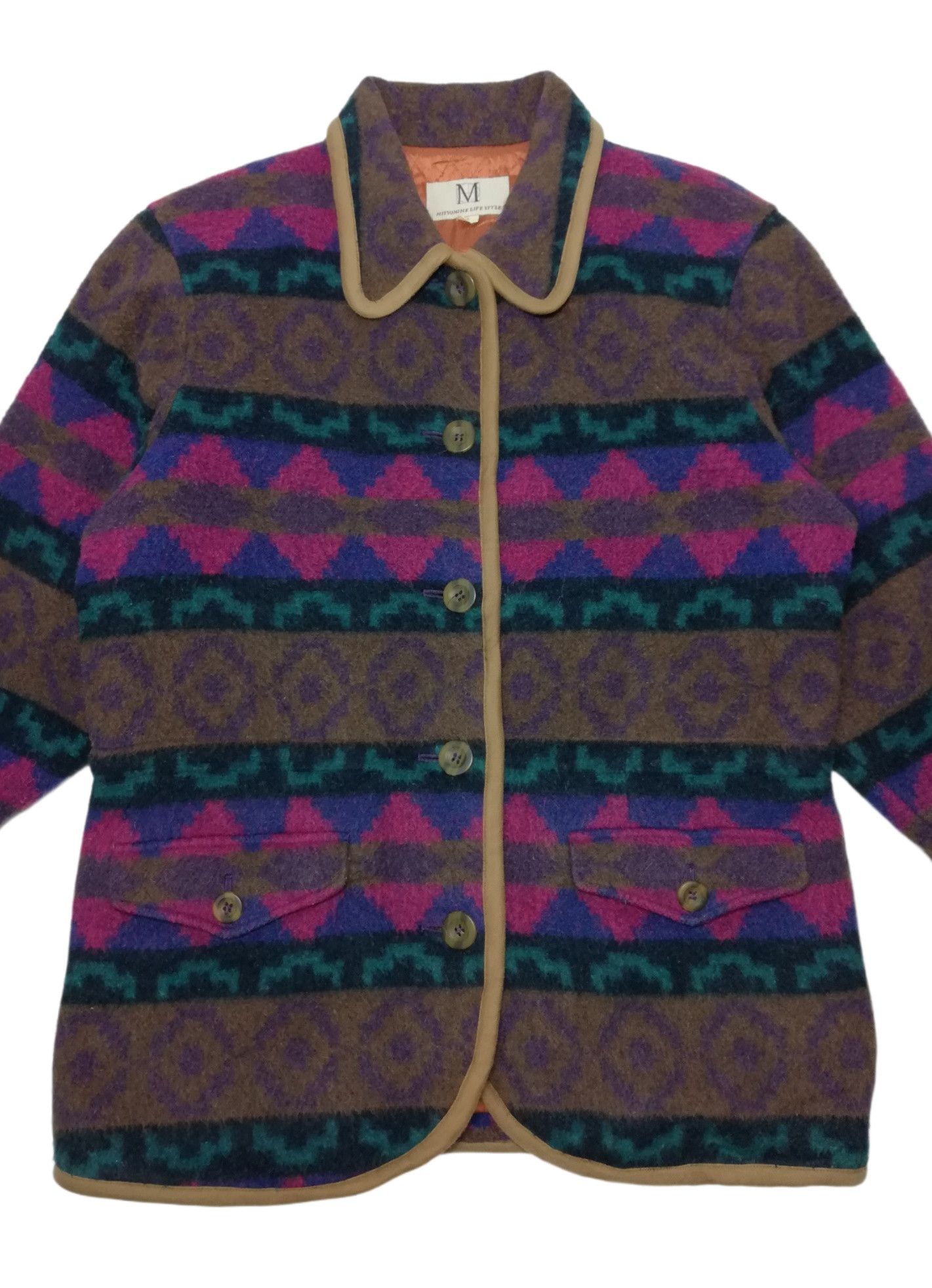 Art Comes First × Japanese Brand 🔥High Grade Western Wear Wool Blanket Navajo Coat Jacket Size US S / EU 44-46 / 1 - 3 Thumbnail