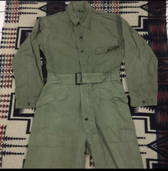 image of Army Military Coverall Overall Hbt 13 Star Button in Olive Green, Men's (Size 42)