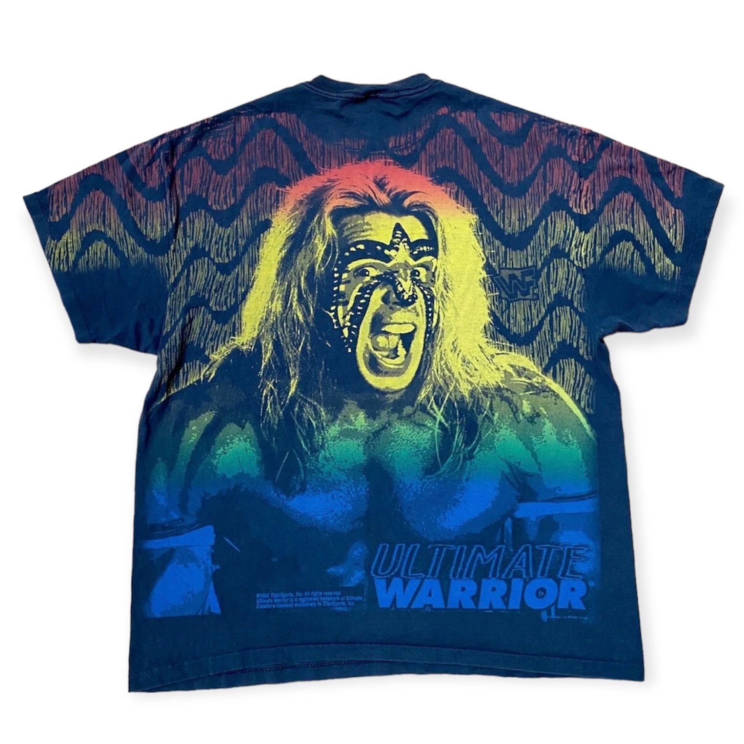 Vintage × WWE × WWF Vintage Rare 96 WWF Ultimate Warrior All Over Print T-Shirt Size US XL / EU 56 / 4 - 2 Thumbnail