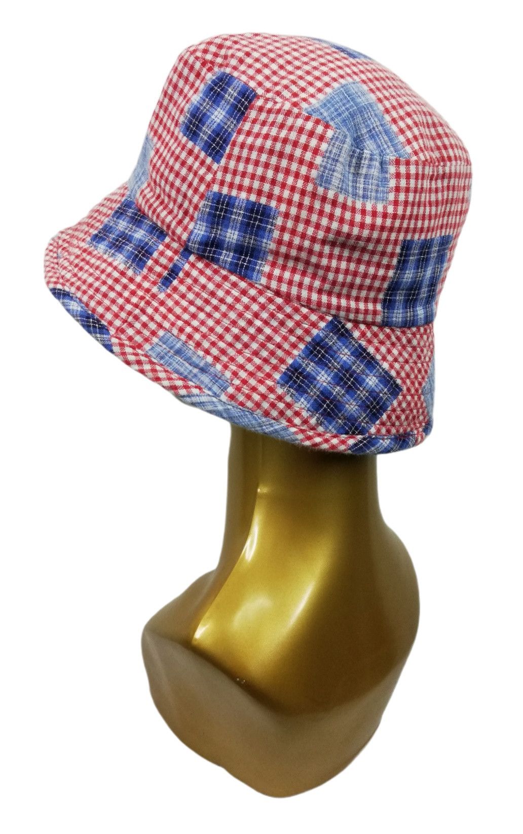 Japanese Brand 🔥Design Iconic Style Comme des Garcons Plaid Bucket Hat🔥 Size ONE SIZE - 3 Thumbnail