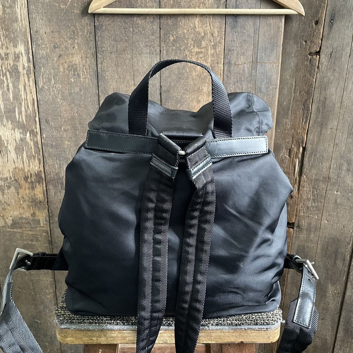 Prada Vintage Prada Black Large Naylon Backpack Size ONE SIZE - 8 Thumbnail