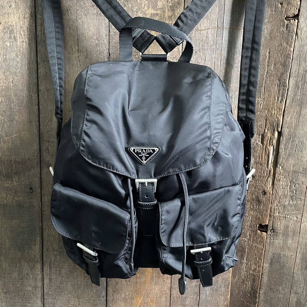 Prada Vintage Prada Black Large Naylon Backpack Size ONE SIZE - 2 Thumbnail